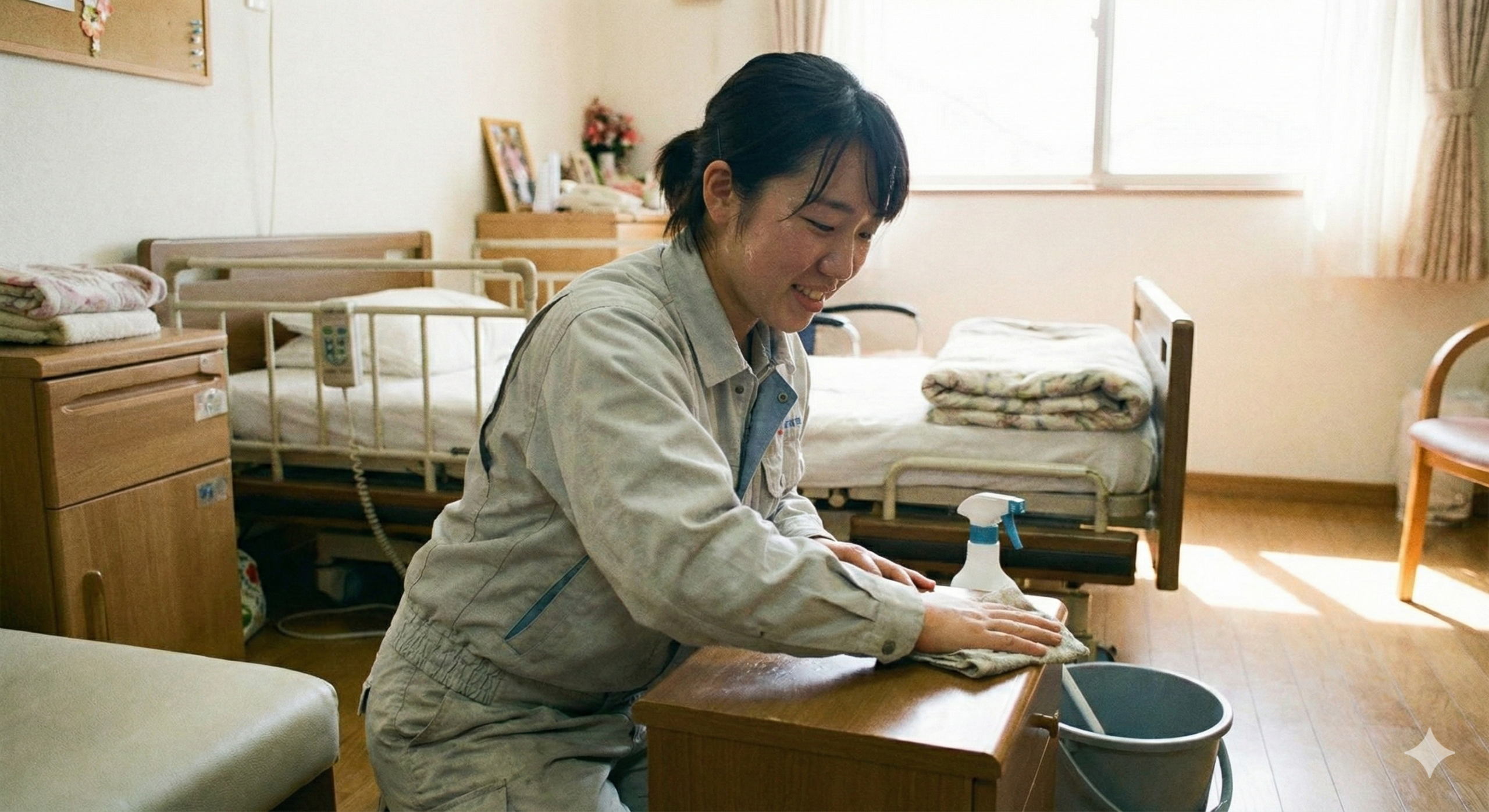 ハウスクリーニング作業の様子